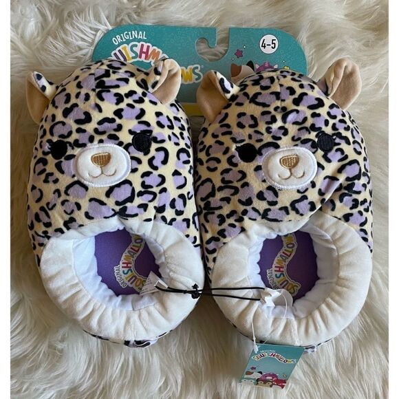 Kids Squishmallow Cheetah Leopard Slippers - Picture 6 of 7
